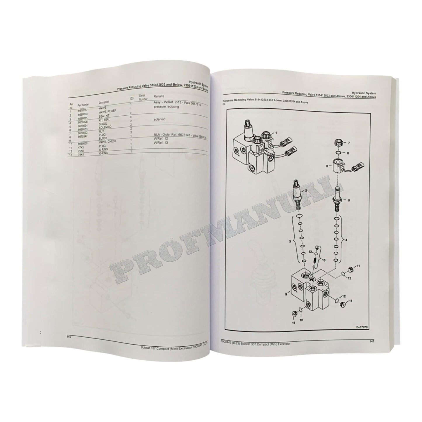 Bobcat 337 Bagger Teilekatalog Handbuch 230611001- 515411001-