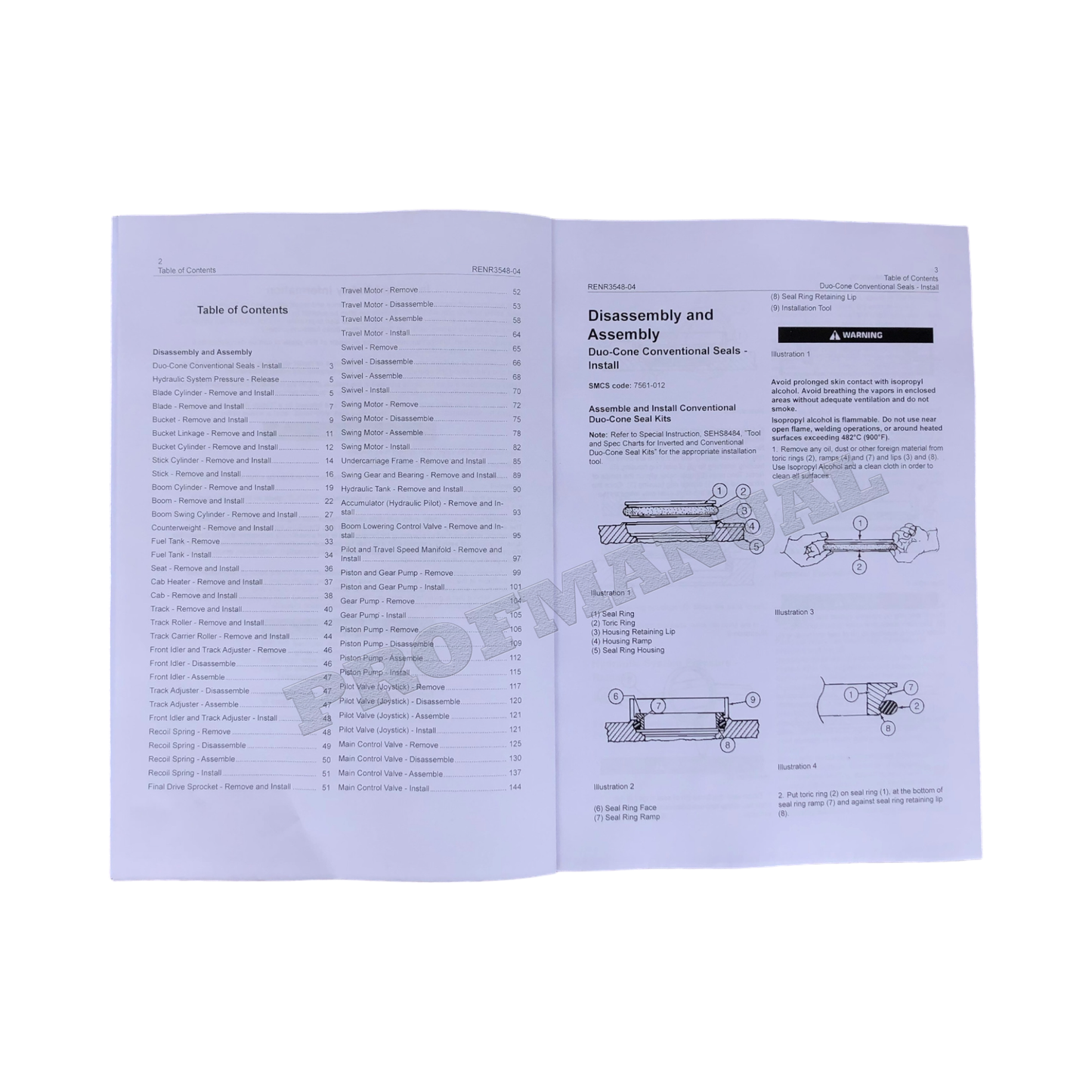 Caterpillar 304.5 Excavator Service Manual Disassem Assem RENR3548-04