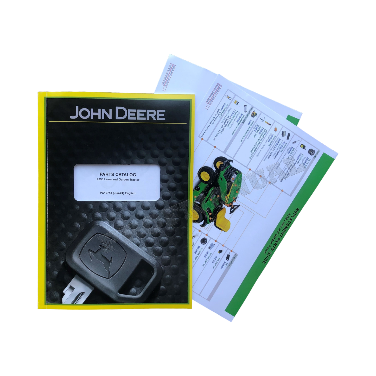 JOHN DEERE X390 TRACTOR PARTS CATALOG MANUAL + !BONUS!