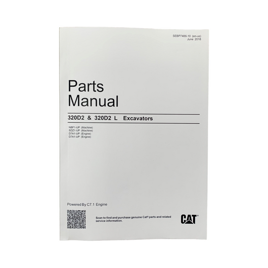 Caterpillar Cat 320D2 320D2 L Excavator Parts Catalog Manual SEBP7486