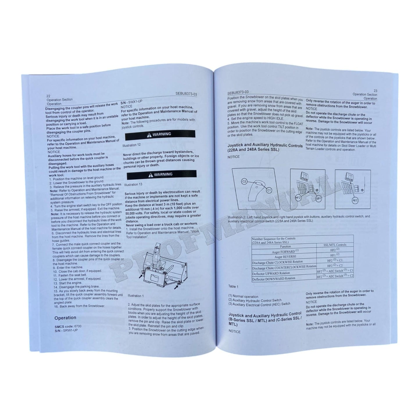 Caterpillar SR117 SR118 SR121 SR318 SR321 Snowblower Full Service Manual *Send ser number