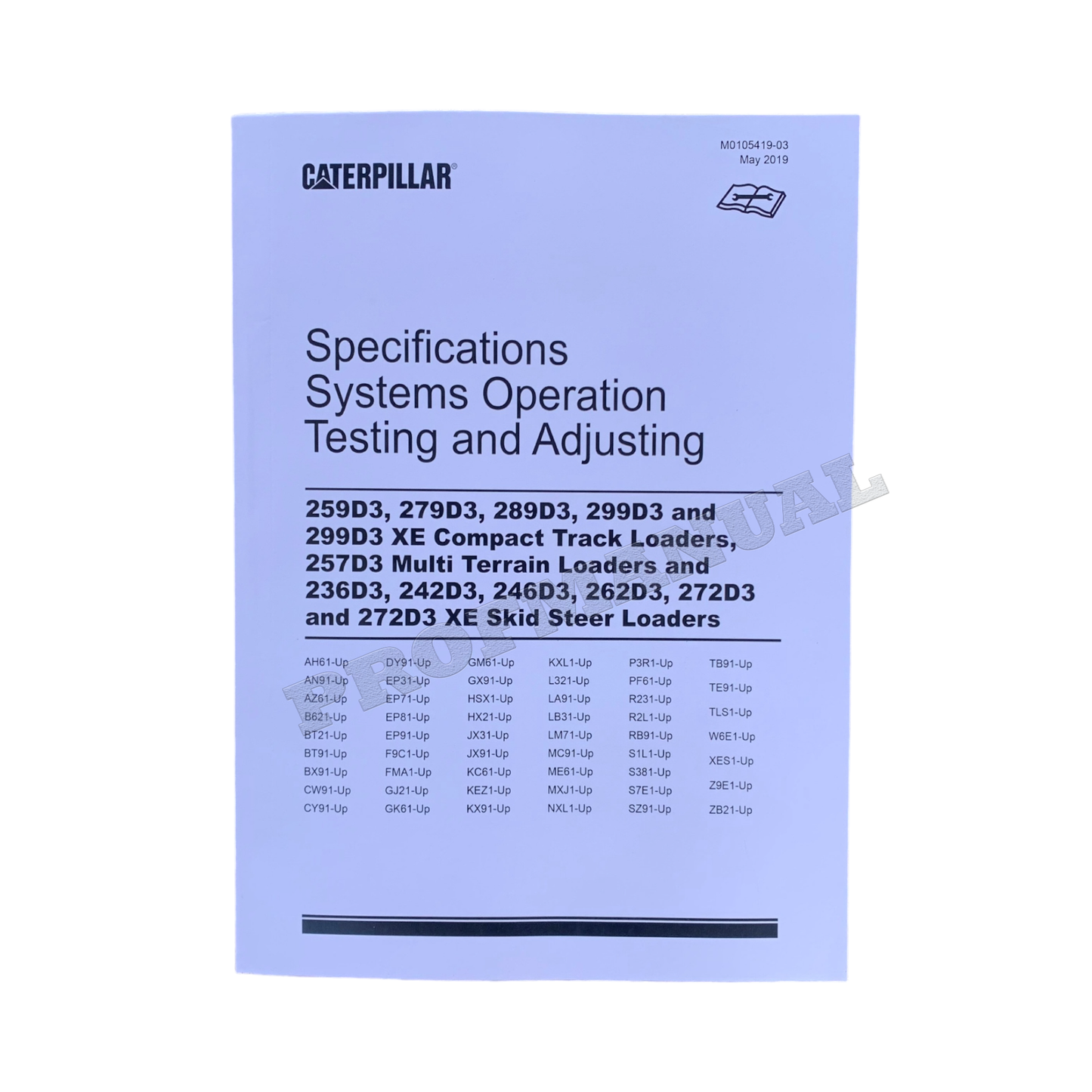 Caterpillar  279D3 289D3 299D3 246D3 262D3 272D3 Loader Service Manual