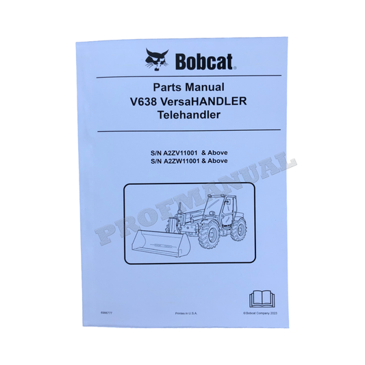 Manuel du catalogue de pièces Bobcat V638 VersaHandler A2ZV11001 A2ZW11001