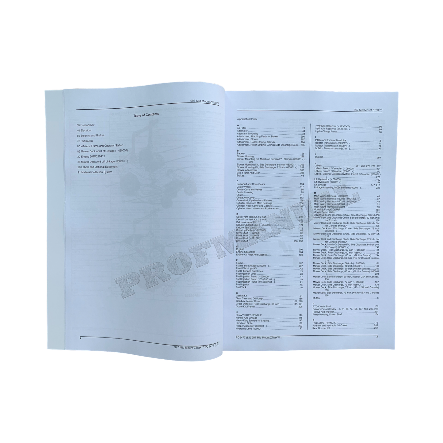 John Deere 997 Mid-Mount Ztrak Parts Catalog Manual