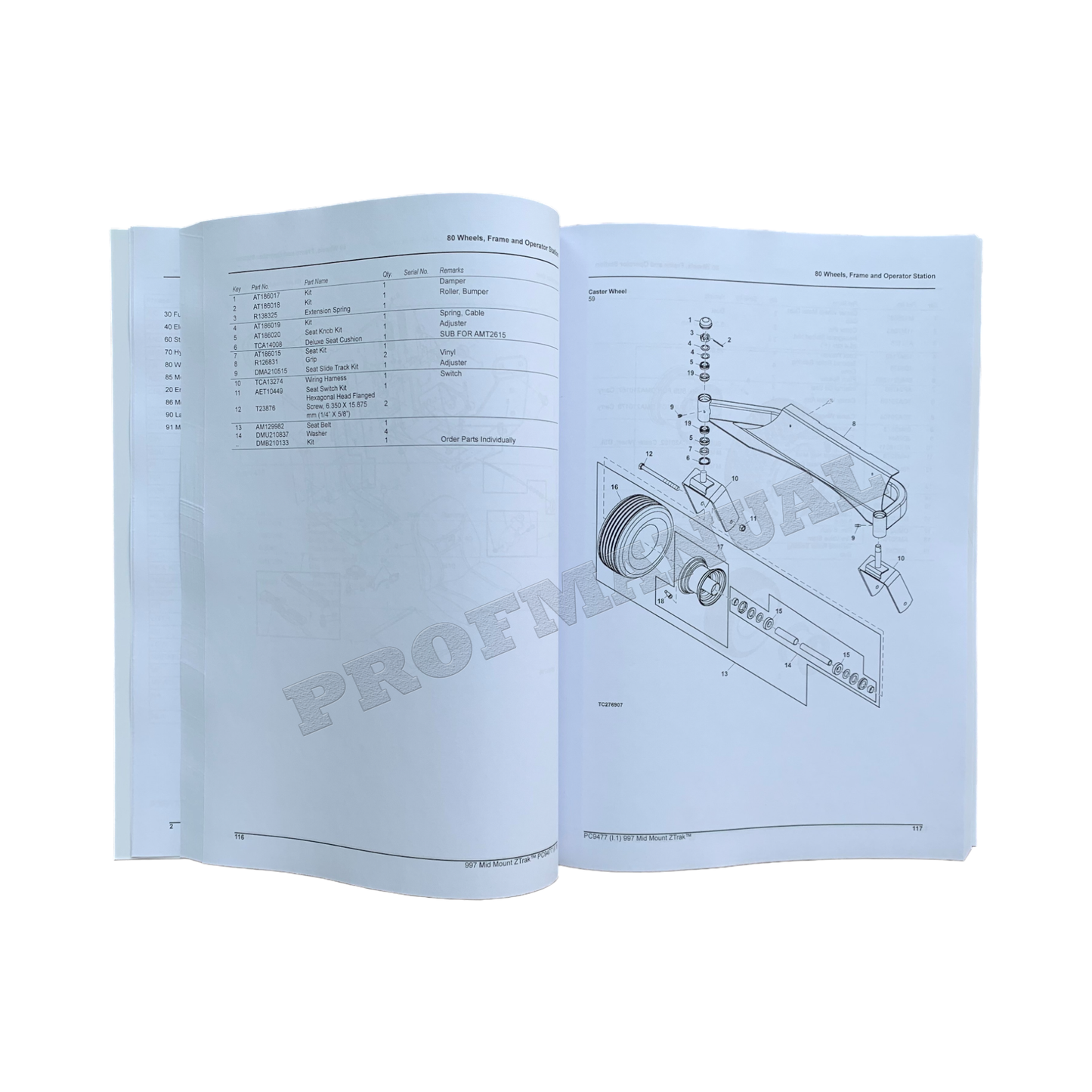 John Deere 997 Mid-Mount Ztrak Parts Catalog Manual