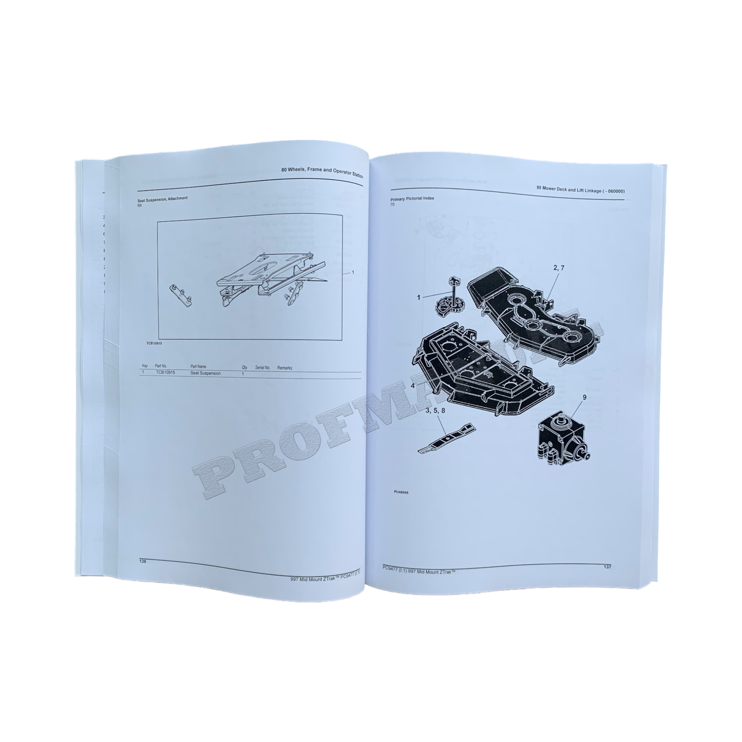 John Deere 997 Mid-Mount Ztrak Parts Catalog Manual