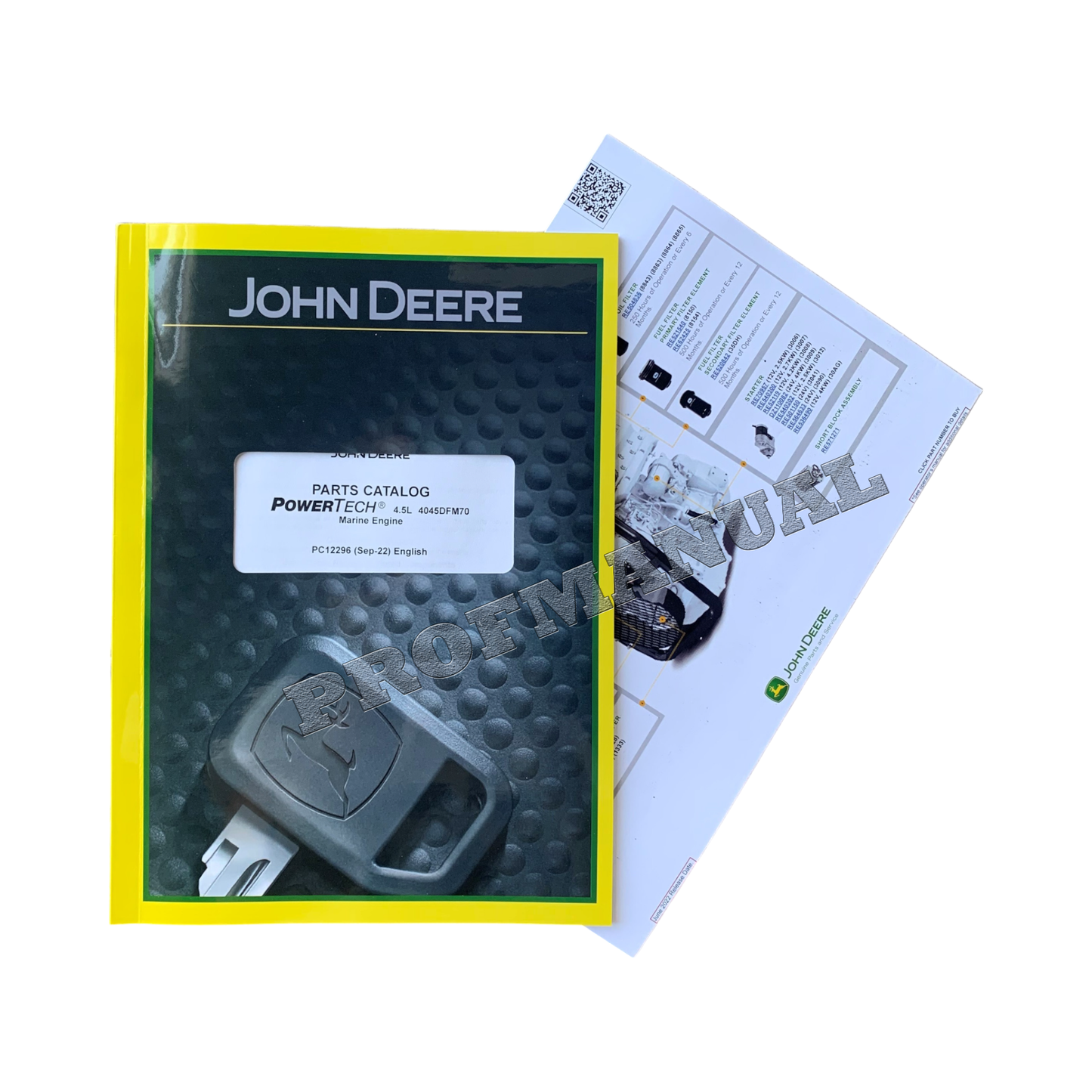 John Deere PowerTech 4.5L 4045DFM70 Marine Engine Parts Catalog Manual + !BONUS!