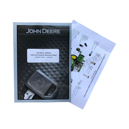 JOHN DEERE D450 WINDROWER SERVICE MANUAL + !BONUS!