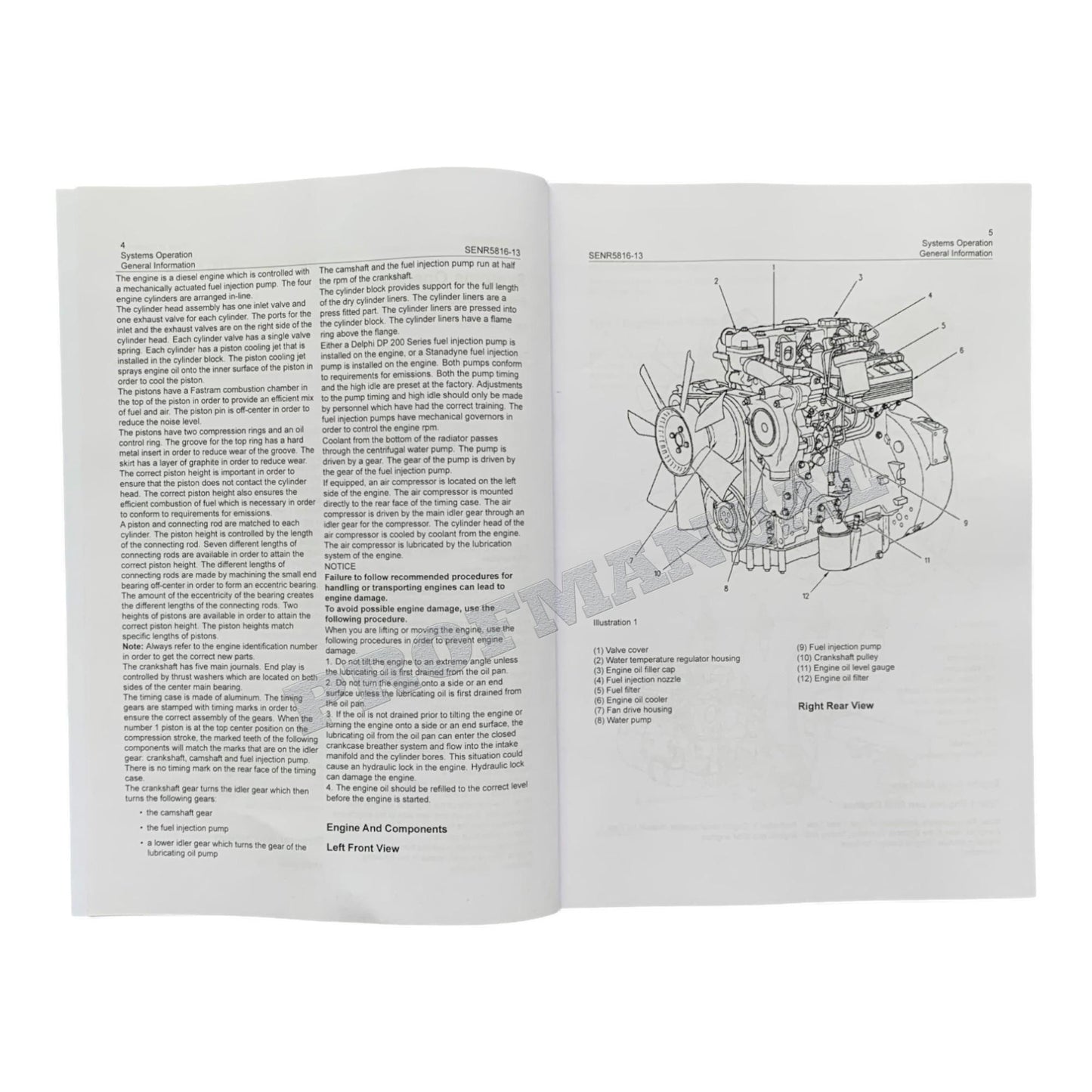 Caterpillar 3054 ENGINE for 416C 426C 428C 436C Backhoe Loader Service Manual 4books