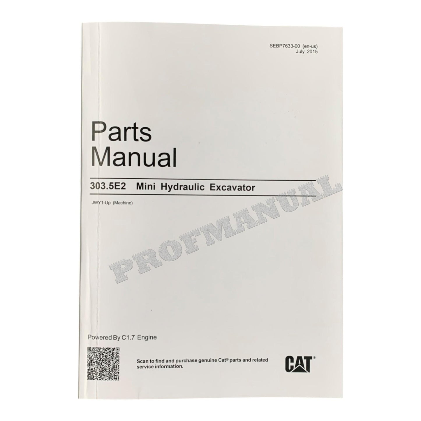 Caterpillar 303.5E2 Excavator Operation Testing Adjusting Service Manual +Parts Catalog 7books