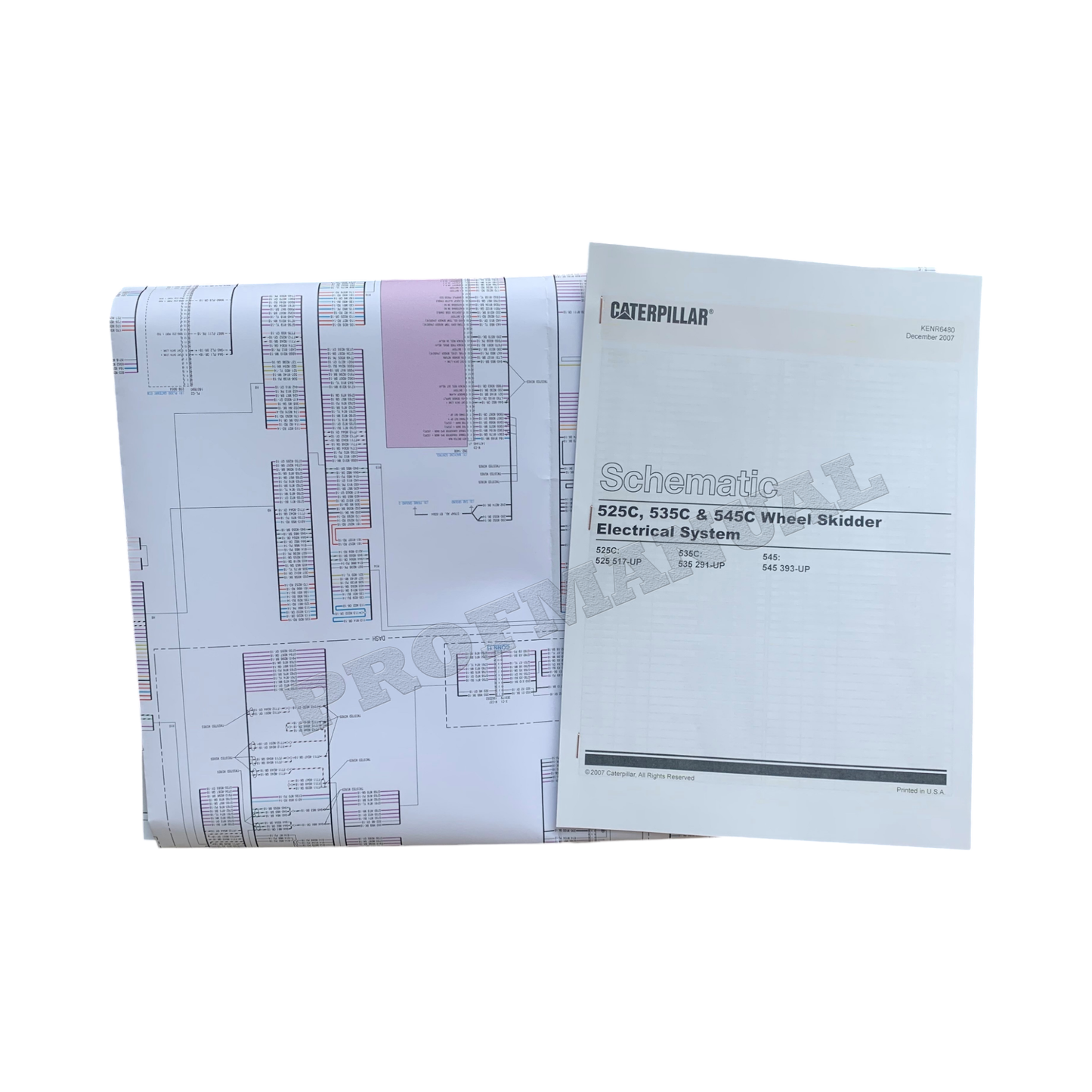 Caterpillar 525C 535C Skidder Electrical Schematic Service Manual KENR6480