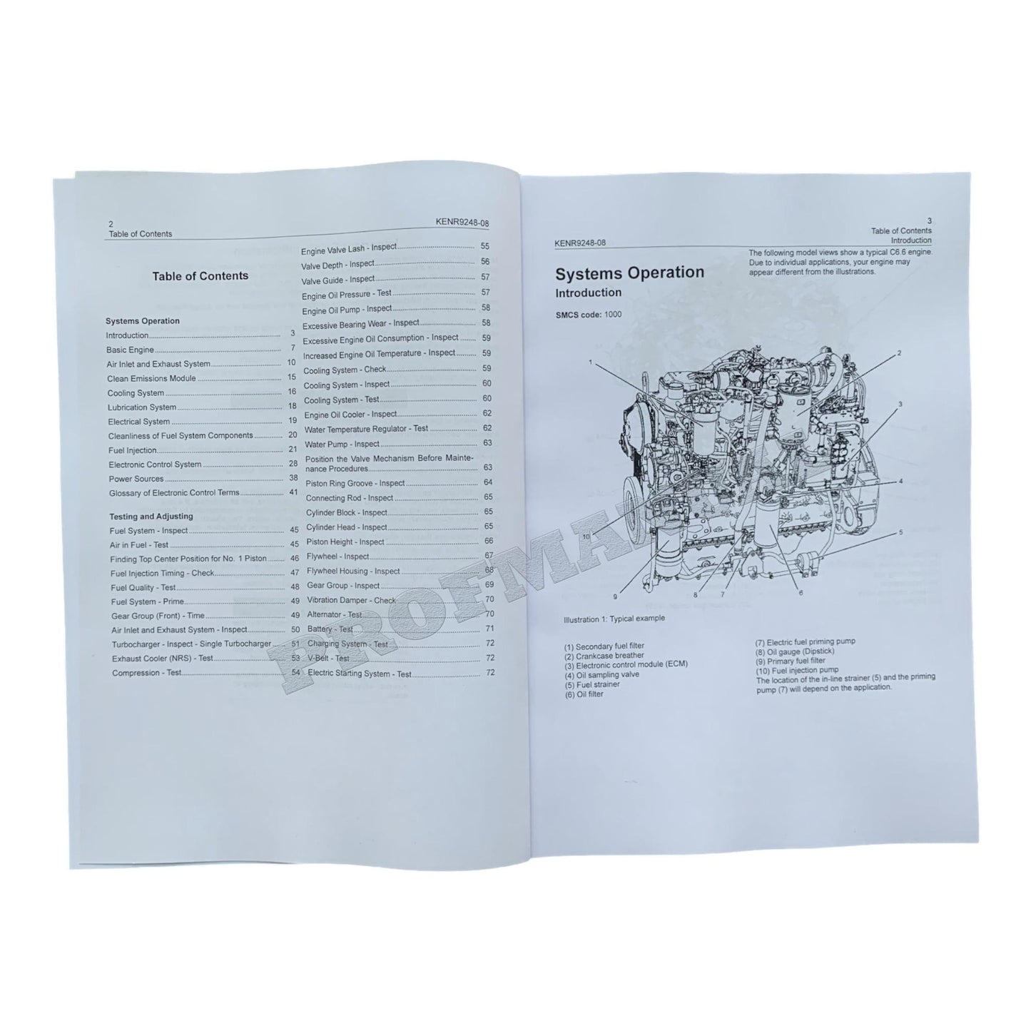 Caterpillar C6.6 C4.4 Engine Specification Operation Testing Adjusting Manual SET 3books