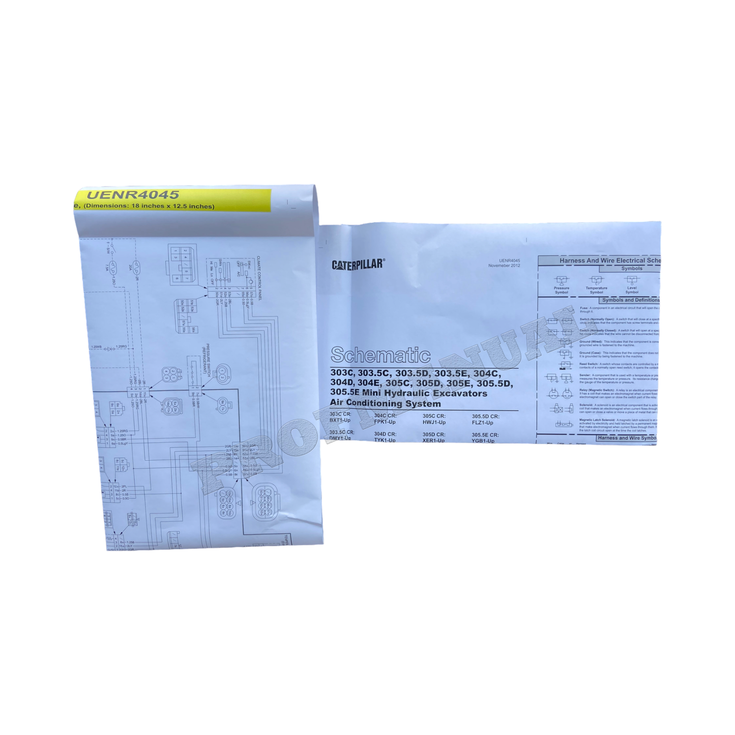 Caterpillar 303.5D 303.5E 304C 304D 304E 305C Air Cond Schematic Service Manual