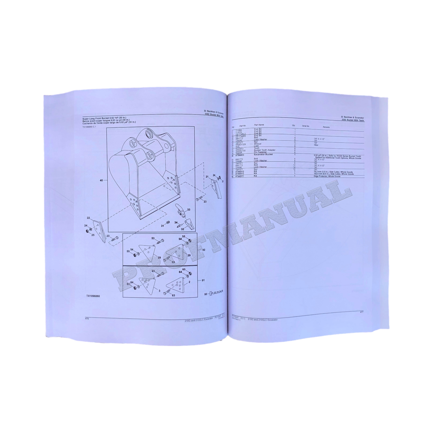 JOHN DEERE 210G 210GLC EXCAVATOR PARTS CATALOG MANUAL + !BONUS!