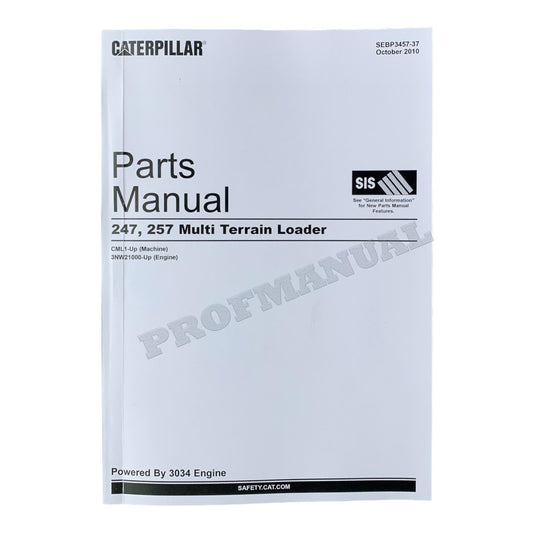 Caterpillar 247 257 Multi Terrain Loader Parts Catalog Manual S.N. CML1-UP