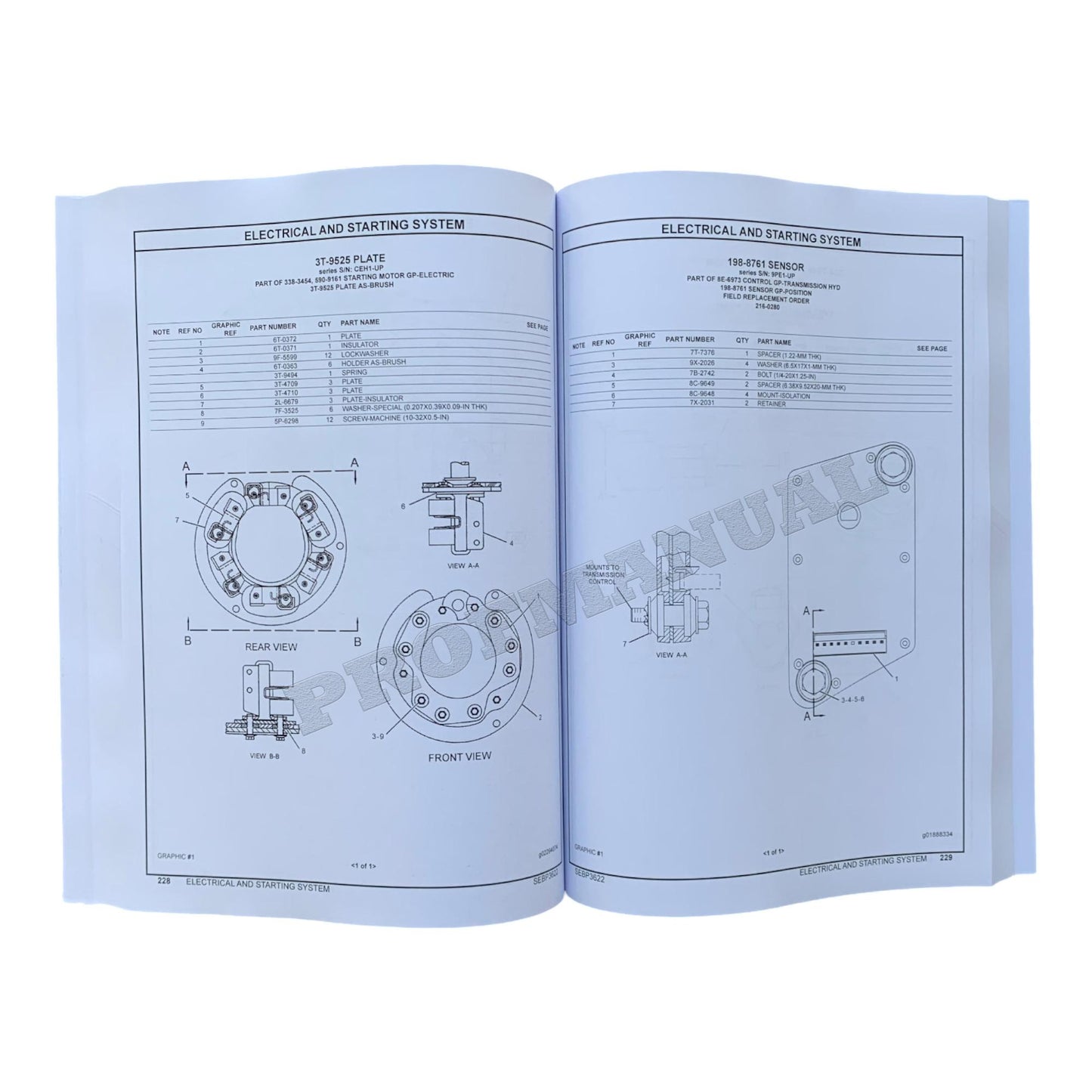 Caterpillar Cat 637G Radtraktor Ersatzteilkatalog Handbuch SEBP3622