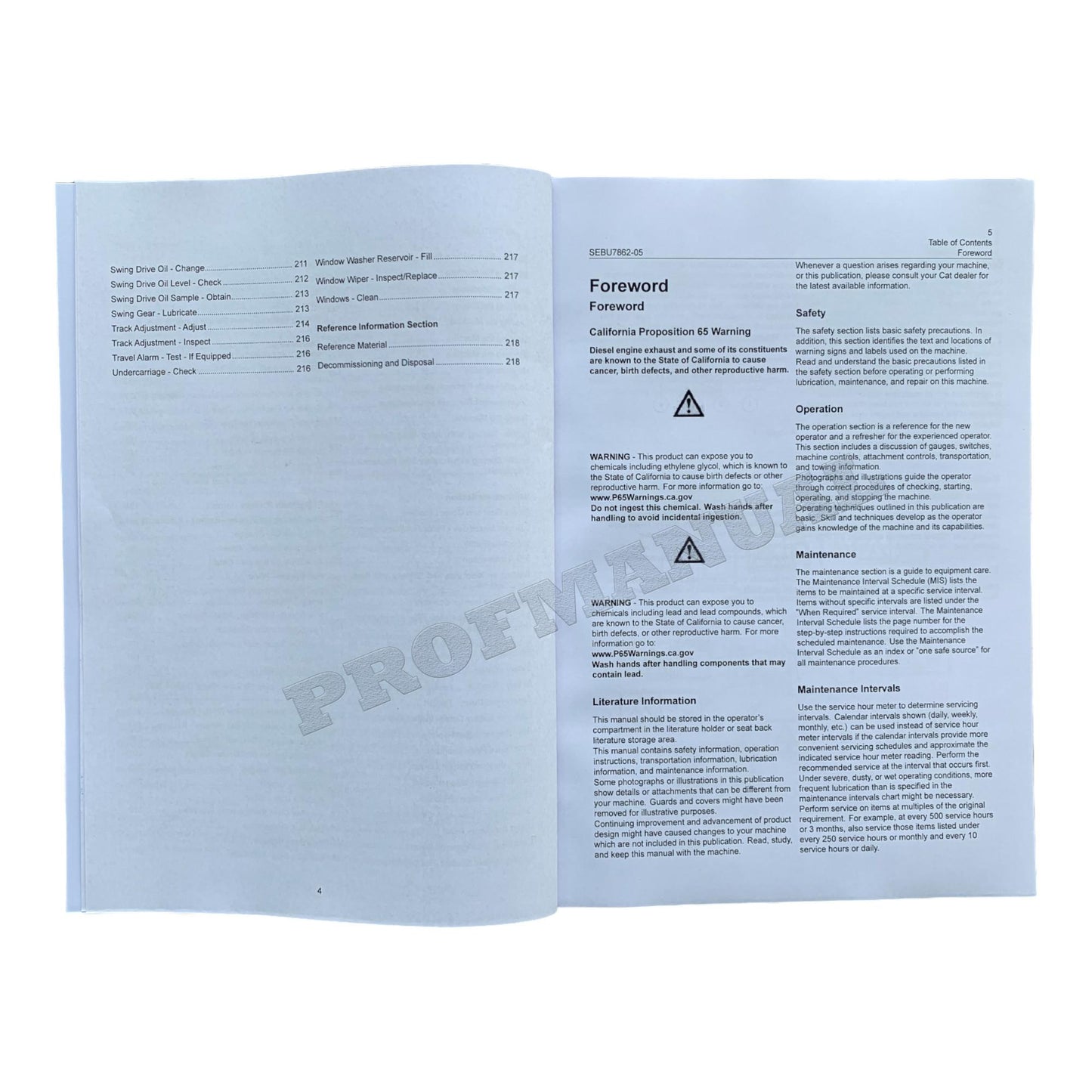 Caterpillar 345C Excavator Operators Maintenance Manual SEBU7862