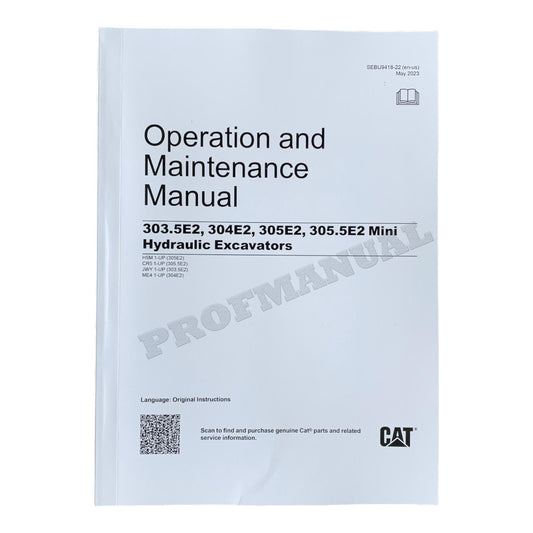 Caterpillar 303.5E2 CR 304E2 CR Hydraulic Excavator Operators Manual SEBU9418