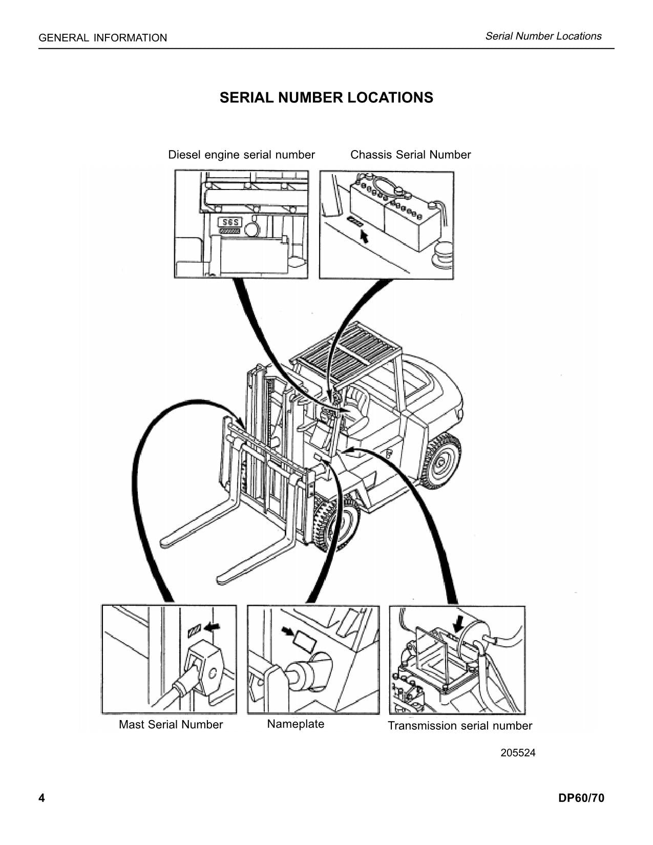 Caterpillar Lift Truck DP60 DP70 Chassis Mast Service Manual