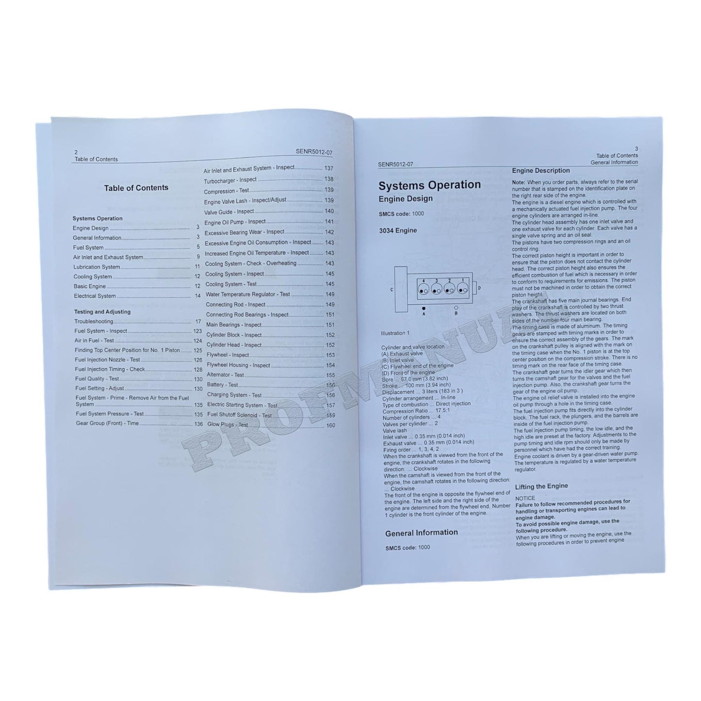 Caterpillar 3034 Engine for 236 246 248 252 262 Skid Steer Loader Service Manual *Send Serial#