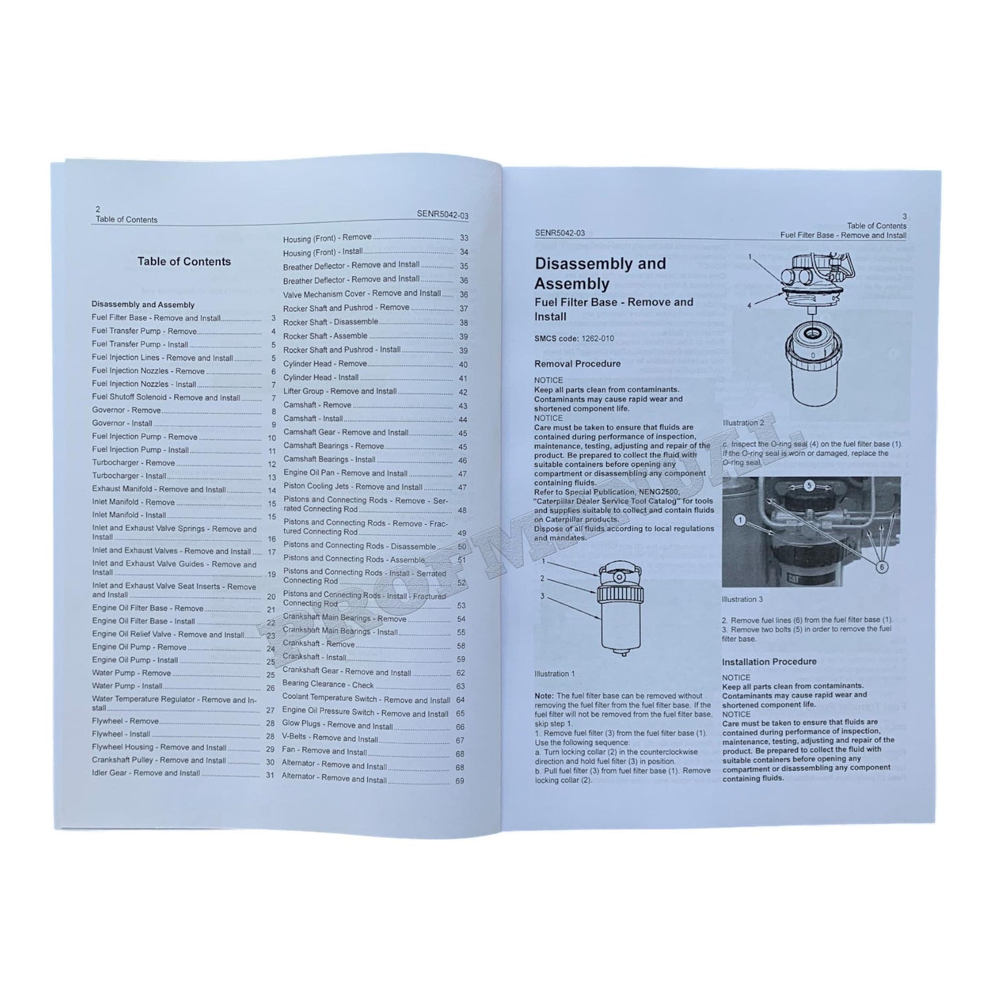 Caterpillar 3034 Engine for 236 246 248 252 262 Skid Steer Loader Service Manual *Send Serial#