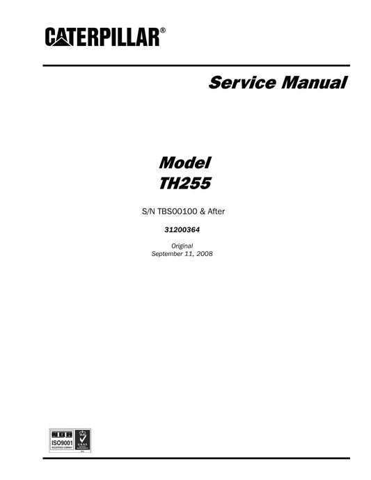 Servicehandbuch für Teleskoplader Caterpillar TH255, Seriennummer TBS00100 und höher