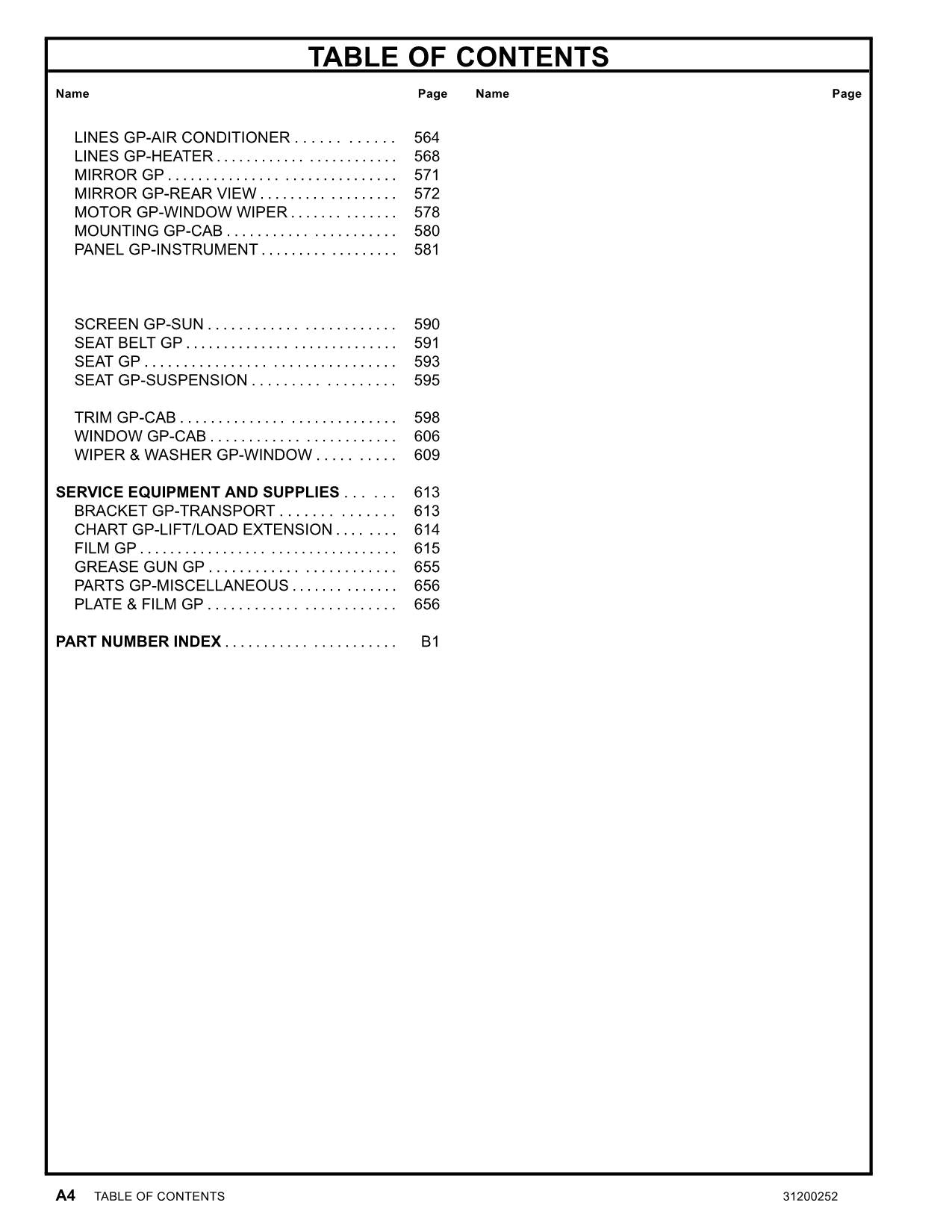 Caterpillar TH360B Telehandler Parts catalog Manual sn TBH00100 thru TBH01008