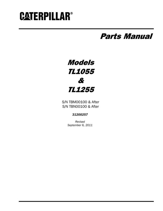 Caterpillar TL1055 TL1255 Telehandler Parts catalog Manual SN TBM- TBN-