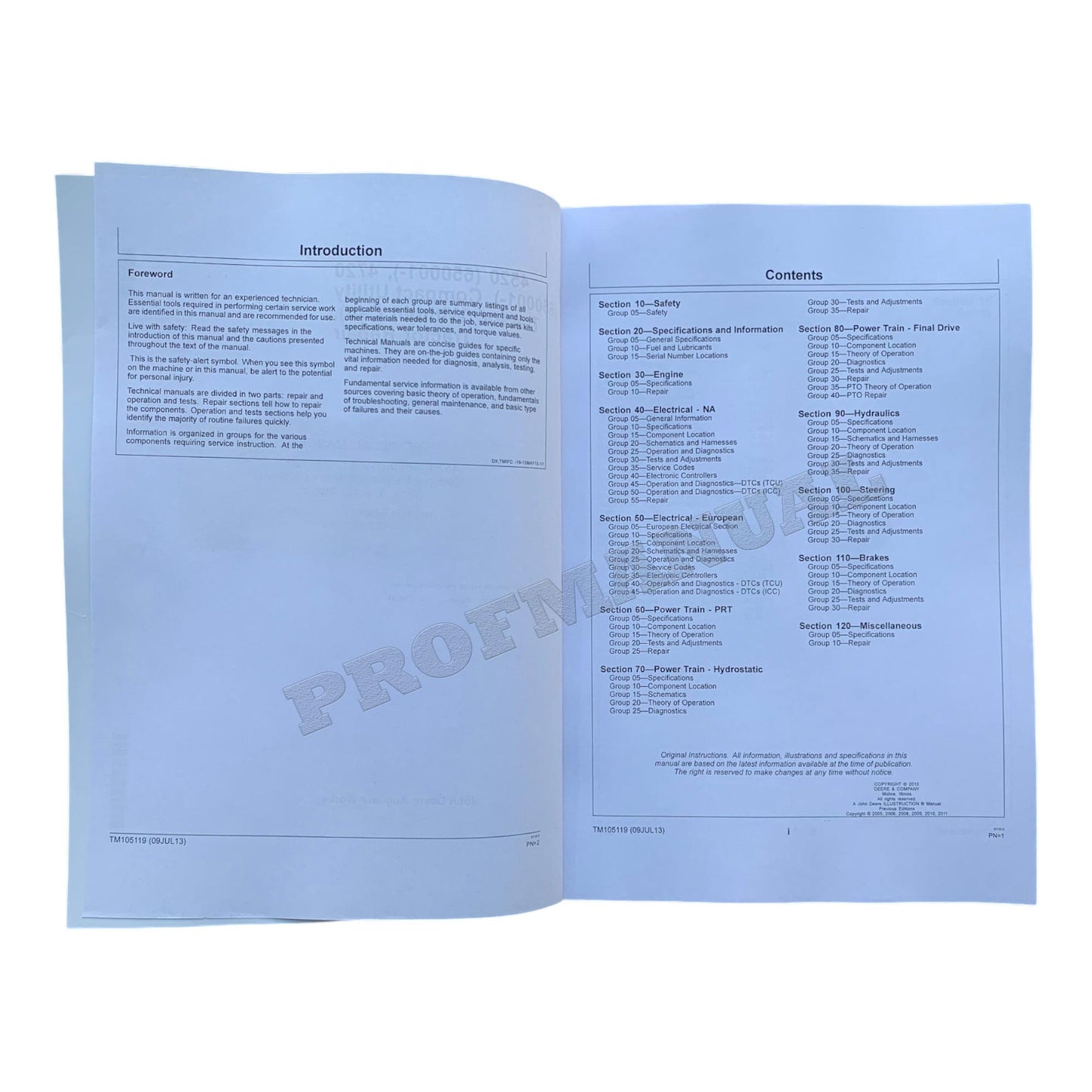 JOHN DEERE 4720 4520 TRACTOR REPAIR SERVICE TECHNICAL MANUAL TM105119