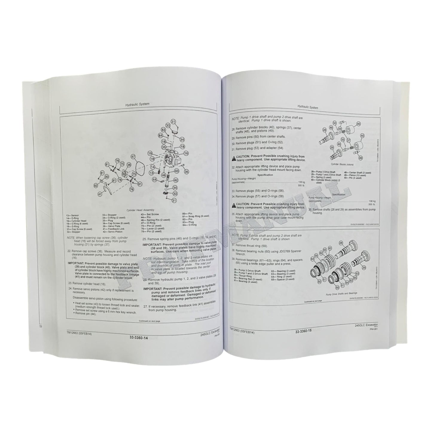 JOHN DEERE 245GLC BAGGER REPARATUR-SERVICEHANDBUCH SER E600001-