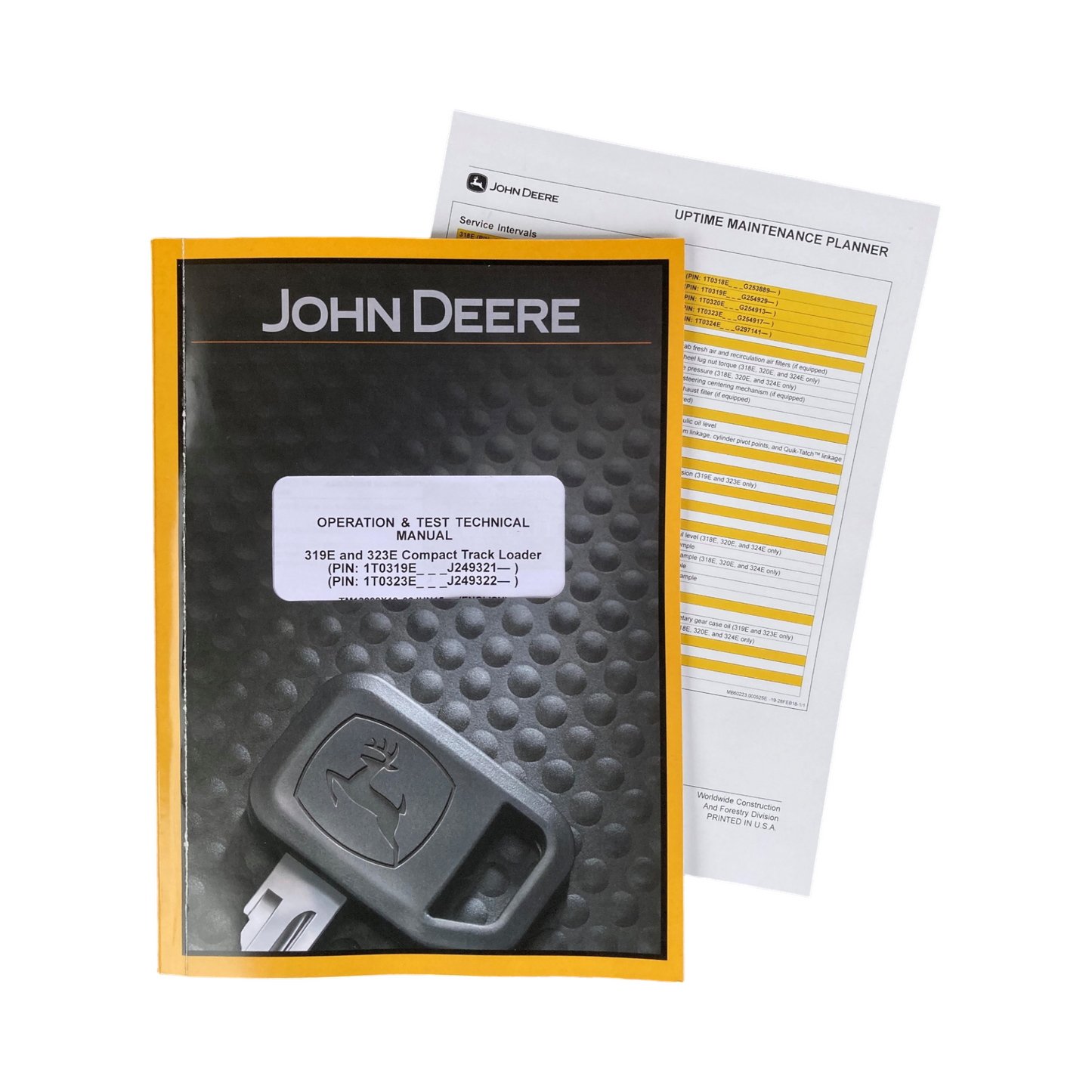 JOHN DEERE 319E 323E KOMPAKT-RAUPENLADER - BEDIENUNGSTEST-SERVICEHANDBUCH - BONUS!