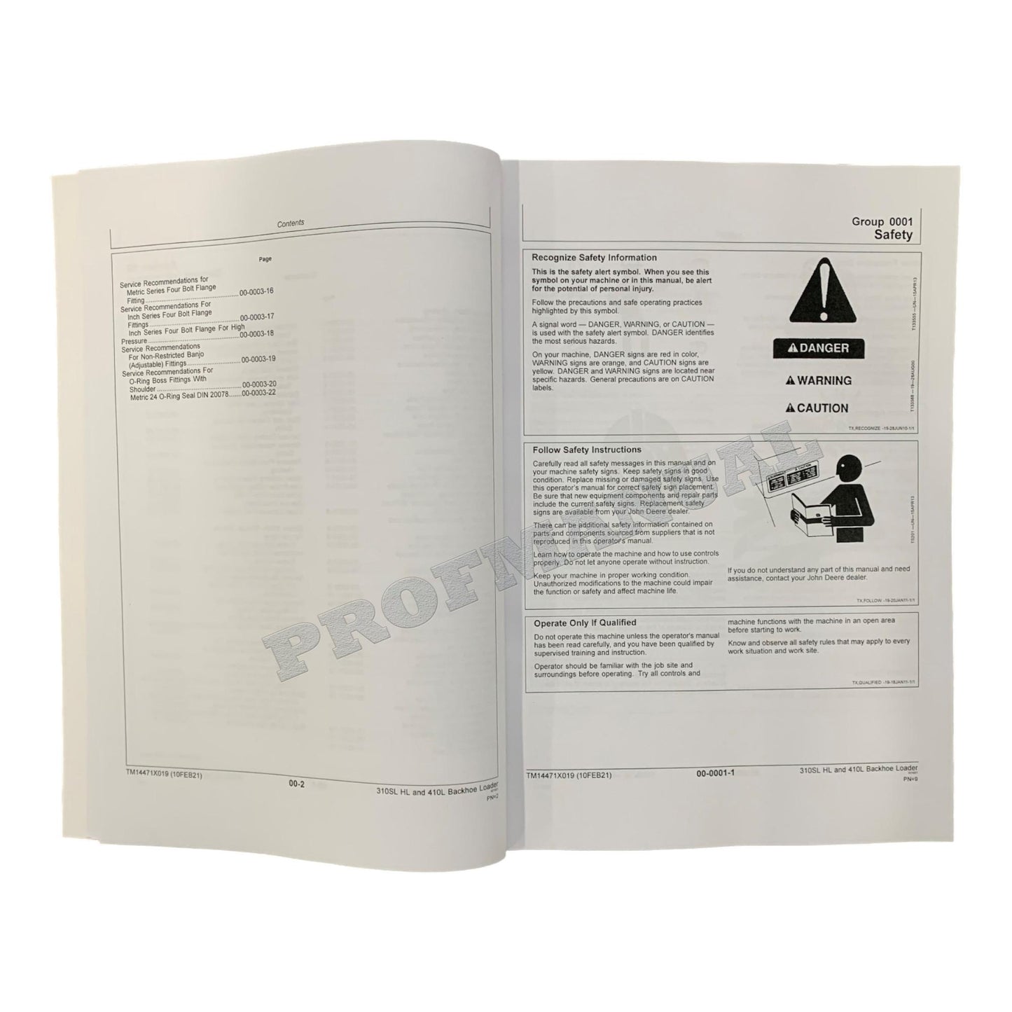 JONH DEERE 310SL HL 410L BAGGERLADER REPARATUR-SERVICEHANDBUCH SER F390996-