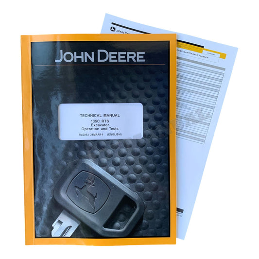 JOHN DEERE 135C RTS EXCAVATOR OPERATION TEST SERVICE TECHNICAL MANUAL TM2093