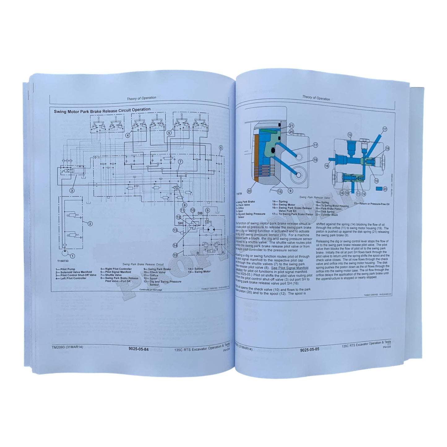 JOHN DEERE 135C RTS EXCAVATOR OPERATION TEST SERVICE TECHNICAL MANUAL TM2093