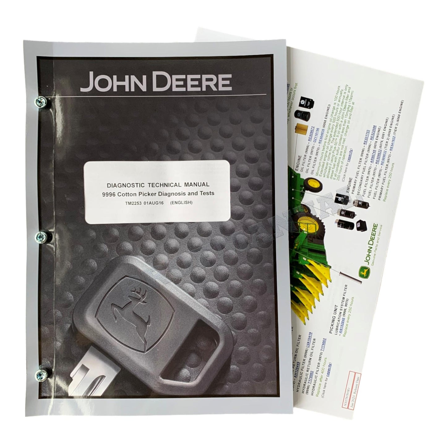 JONH DEERE 9996 COTTON PICKER REPAIR SERVICE DIAGNOSTIC MANUAL TM2252 TM2253