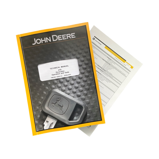 JOHN DEERE 27D EXCAVATOR OPERATION TEST SERVICE MANUAL + !BONUS!