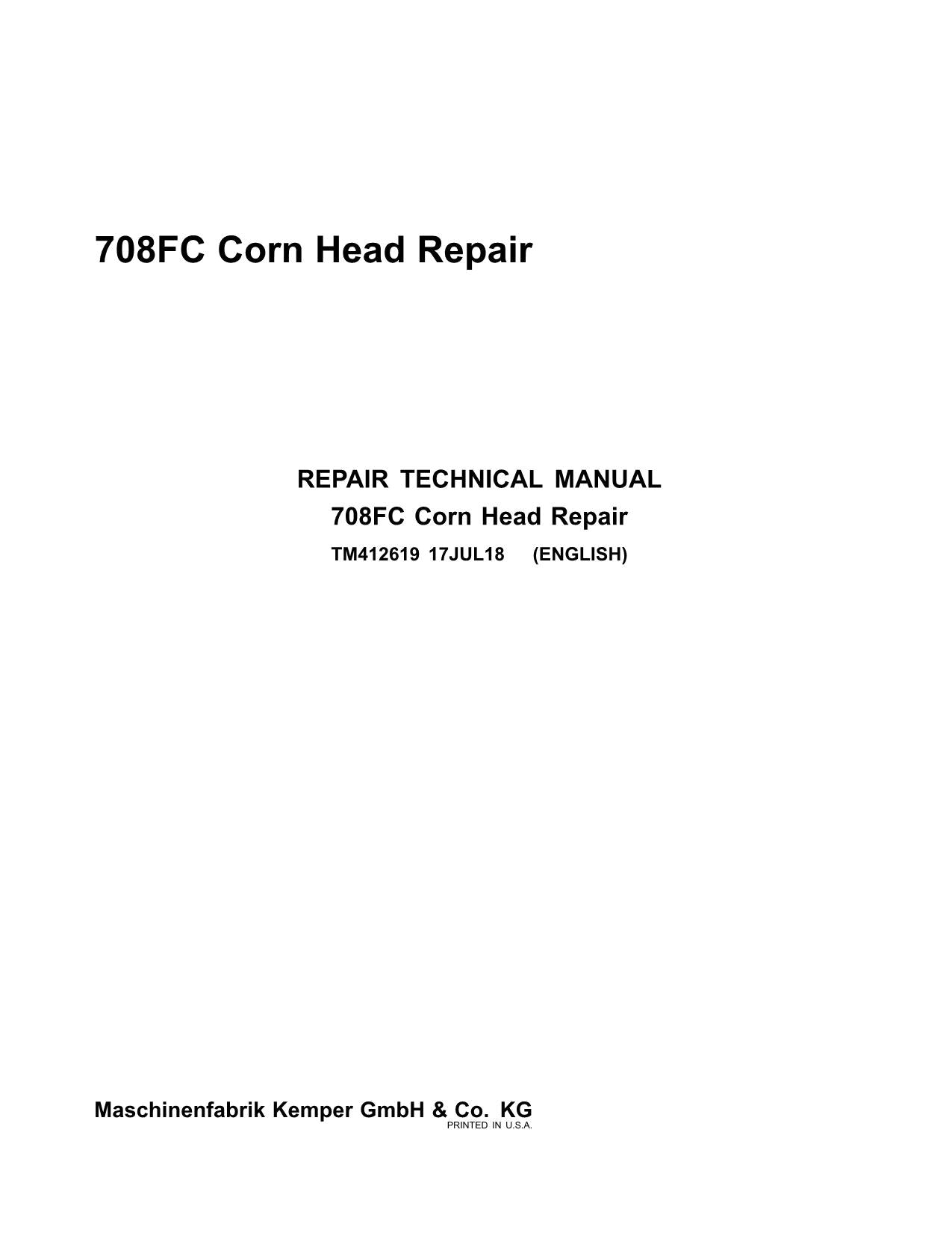 JOHN DEERE 708FC MAISPFÄNGER REPARATUR-SERVICEHANDBUCH