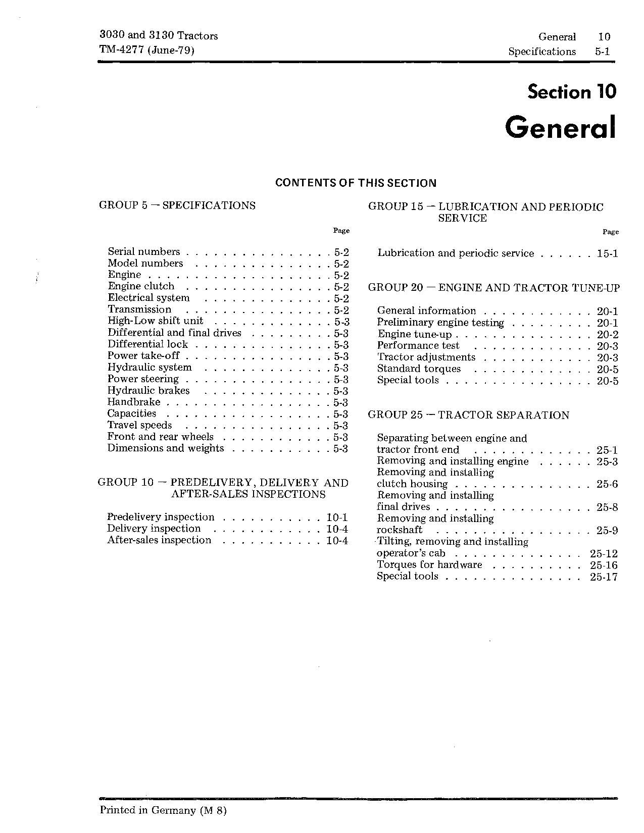 JOHN DEERE 3030 3130 TRACTOR SERVICE REPAIR TECHNICAL MANUAL TM4277