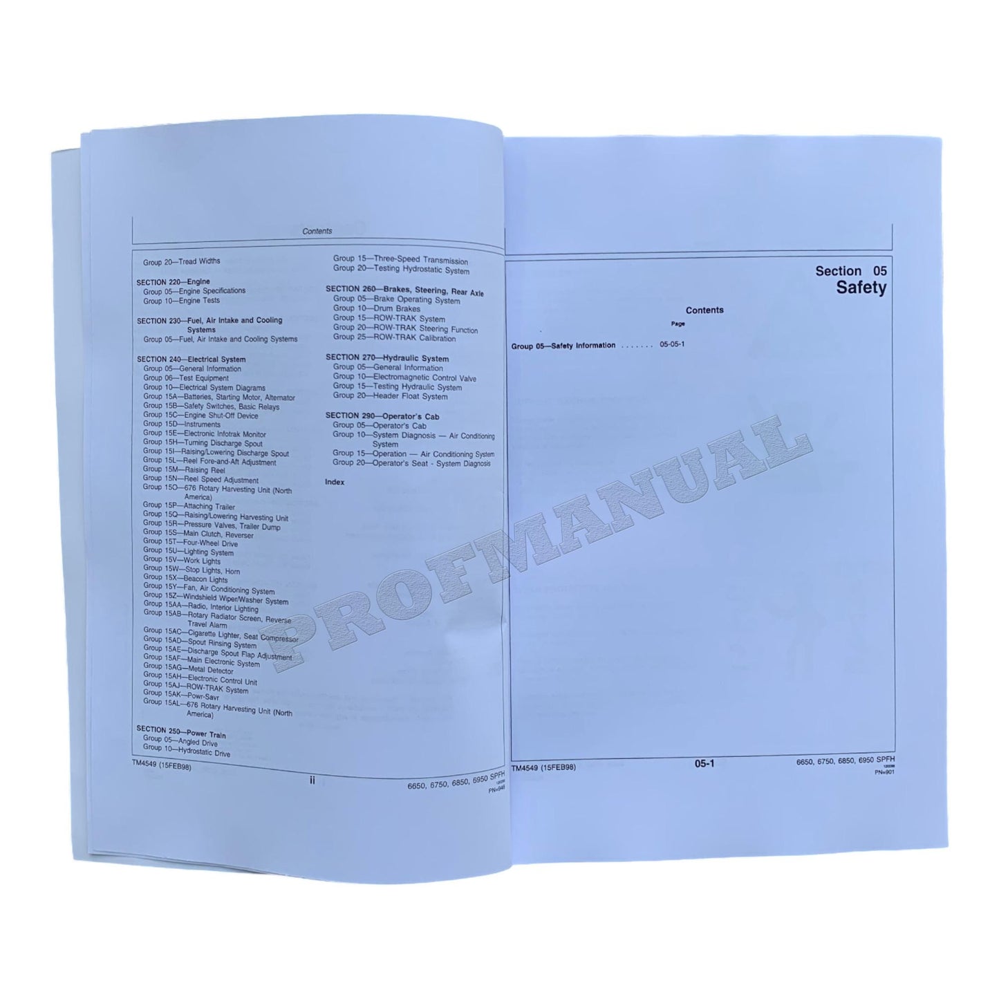 JOHN DEERE 6650 6750 6850 6950 HARVESTER SERVICE MANUAL TM4549 SER 000000-503680