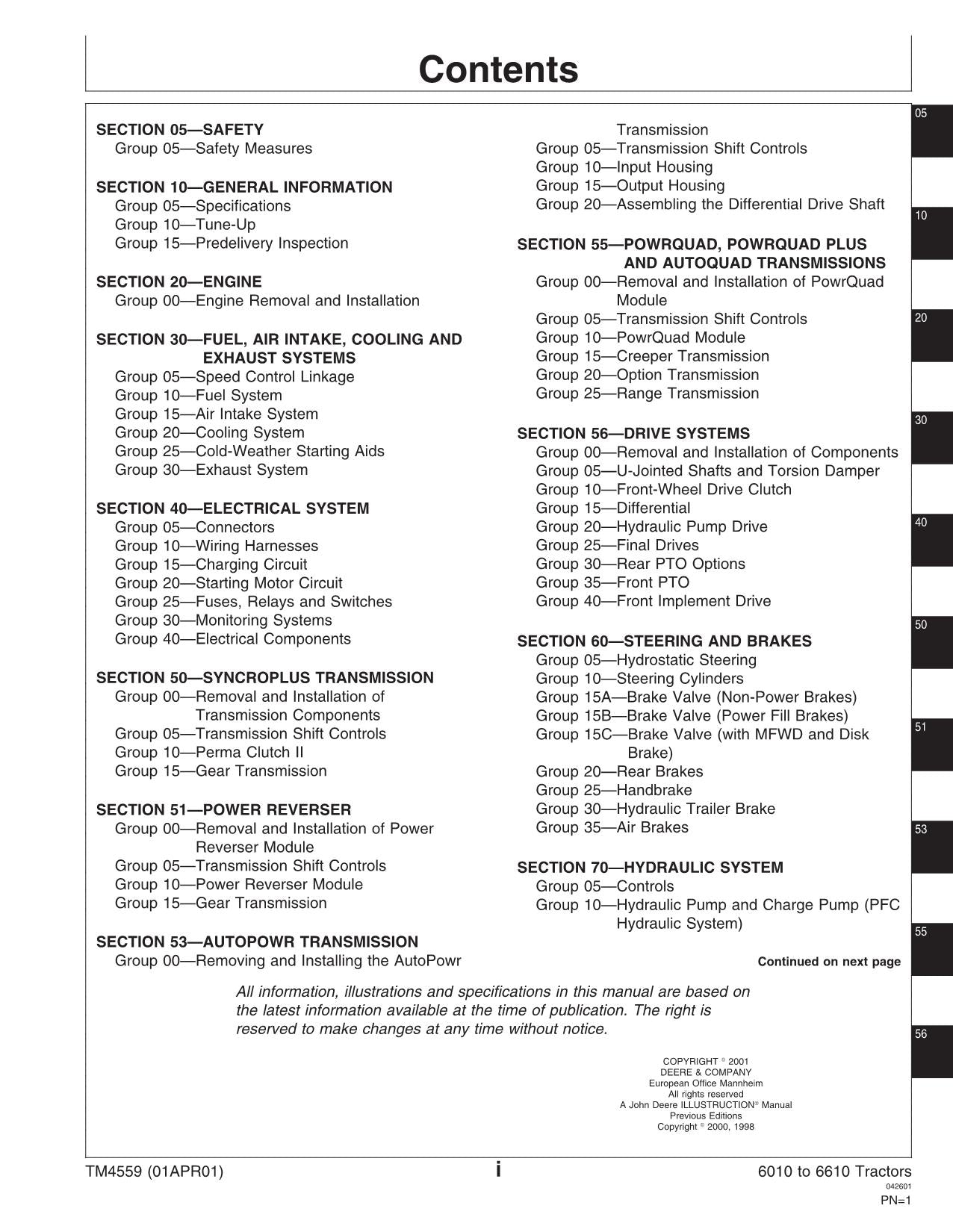 JOHN DEERE SE6610 SE6010 SE6110 SE6310 SE6410 TRAKTOR REPARATUR-SERVICEHANDBUCH 