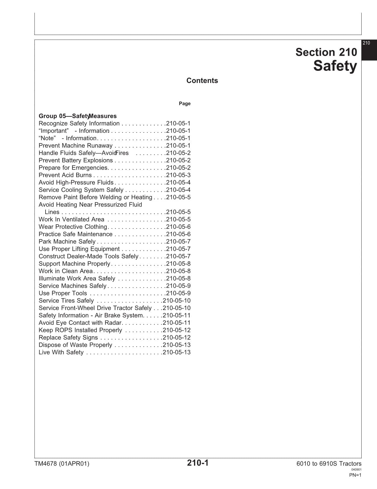 JOHN DEERE 6310 SE6510 SE6610 SE6010 SE6110 TRAKTOR DIAGNOSE SERVICEHANDBUCH 