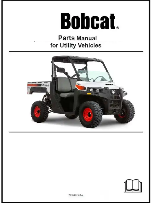 Bobcat UV34XL Utility Vehicle Parts Catalog Manual B4LZ20001-