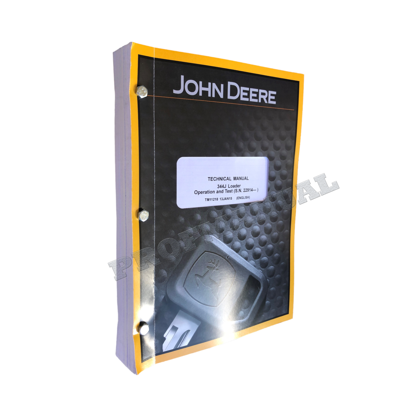 JOHN DEERE 344J LOADER OPERATION TEST SERVICE TECHNICAL MANUAL TM11218 +BONUS!