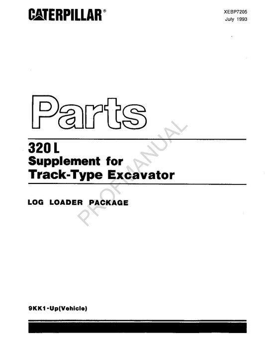 Caterpillar Cat 320 L Track Type Excavator Supplement Parts Catalog Manual