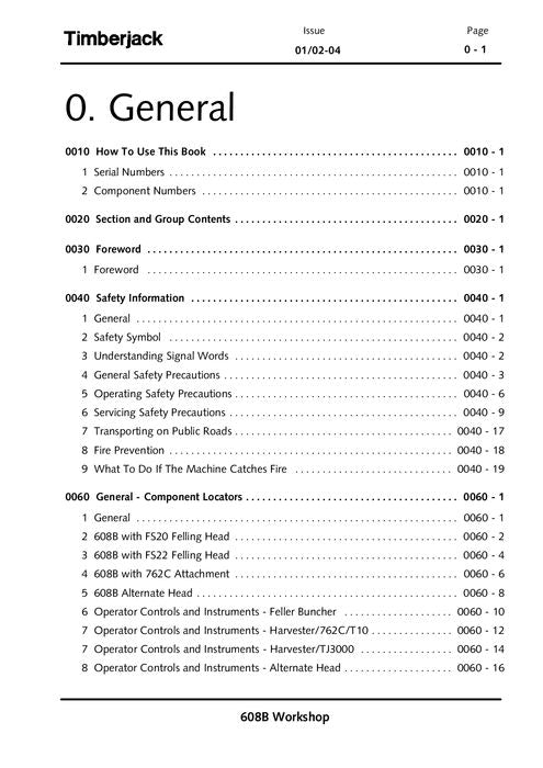 JOHN DEERE 608B TRACKED FELLER BUNCHER SERVICE MANUAL s-n 10BA1000-987327-997472