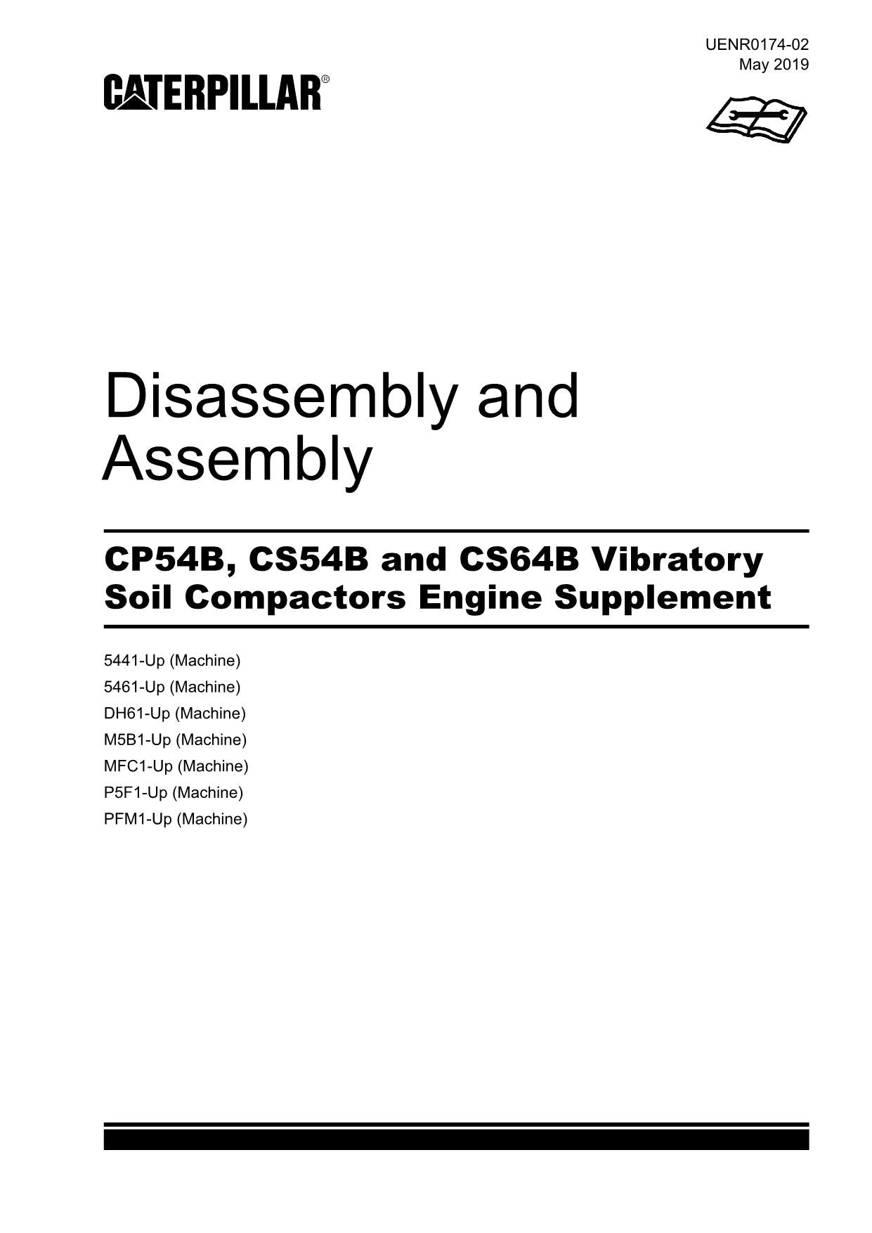 Caterpillar CP54B Compactor Engine Suppl Disassem Assem Service Manual UENR0174