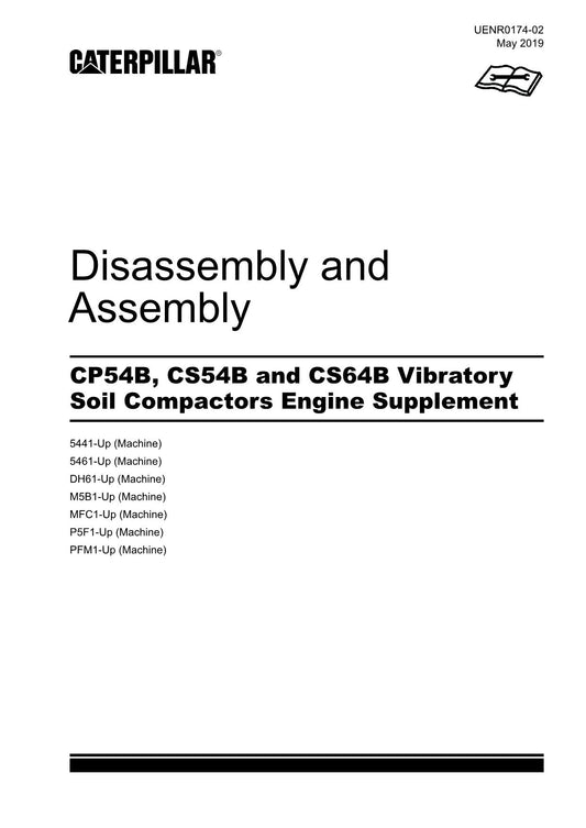 Caterpillar CP54B Compactor Engine Suppl Disassem Assem Service Manual UENR0174