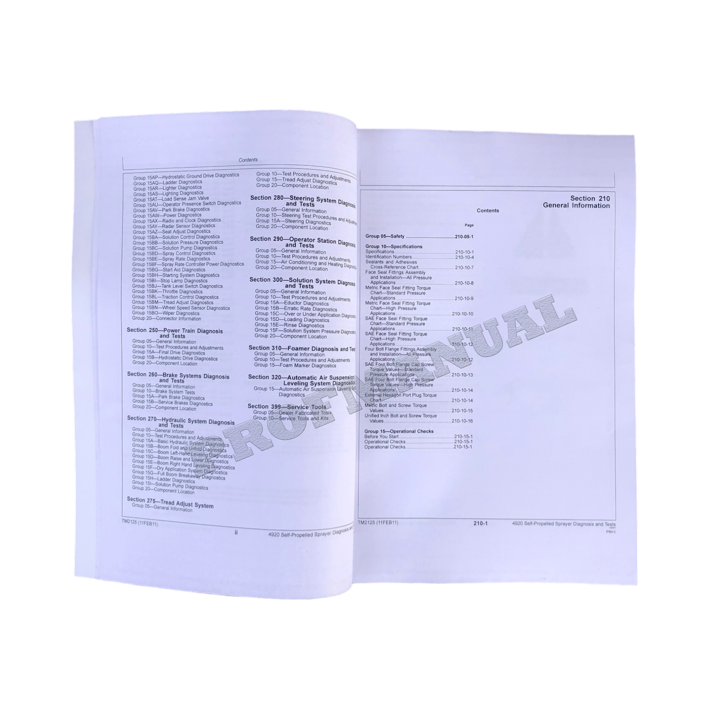 JOHN DEERE 4920 SPRAYER DIAGNOSIS TEST SERVICE MANUAL North America