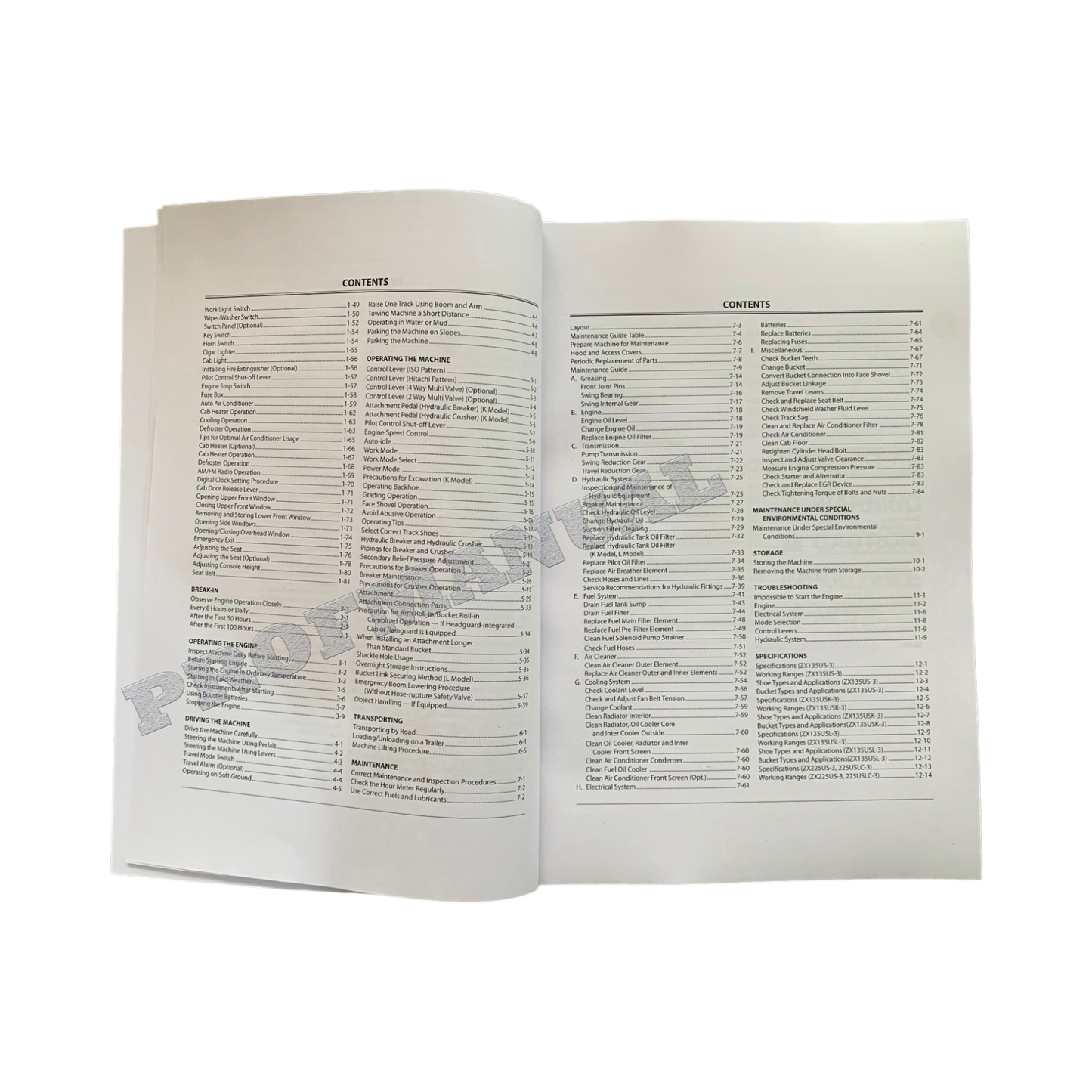 HITACHI ZAXIS ZX 135US-3 225US-3 225USR-3 EXCAVATOR OPERATORS MANUAL