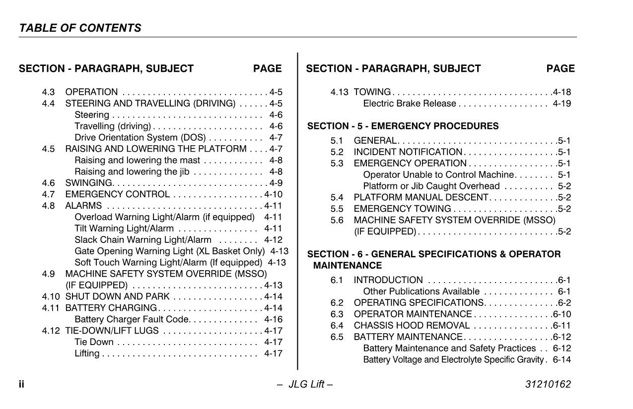 TOUCAN 20E 8E Vertical Lift Maintenance Operation Operators Manual 31210162